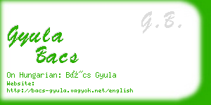 gyula bacs business card
